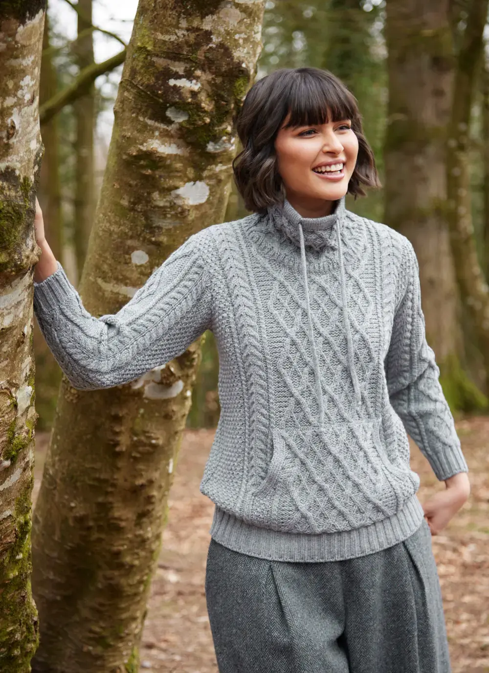 Aine Kangaroo Pocket Aran Sweater