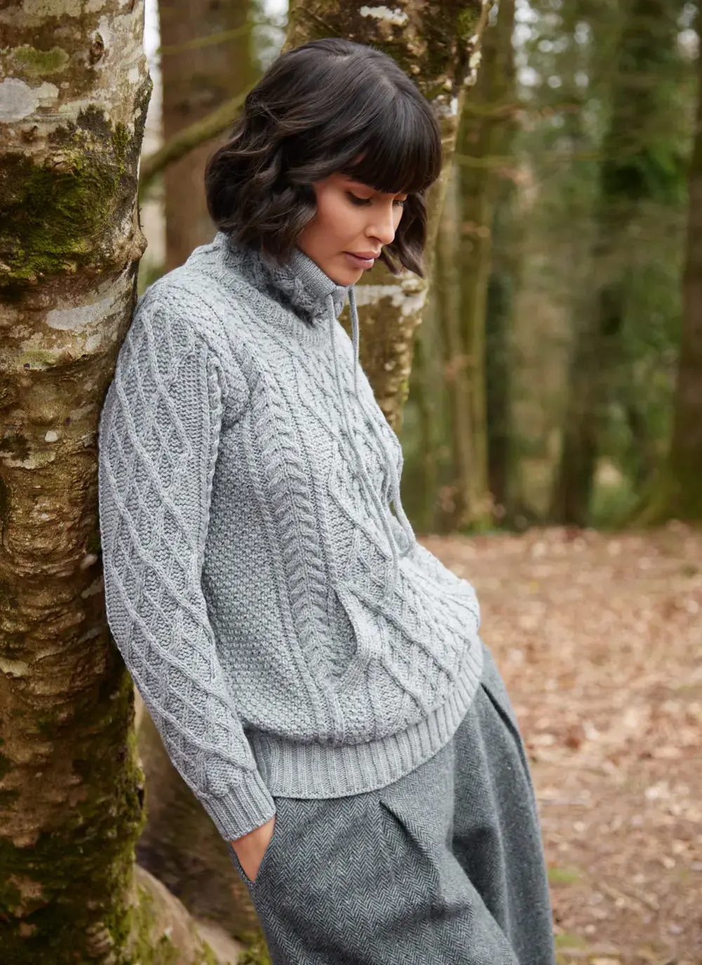 Aine Kangaroo Pocket Aran Sweater