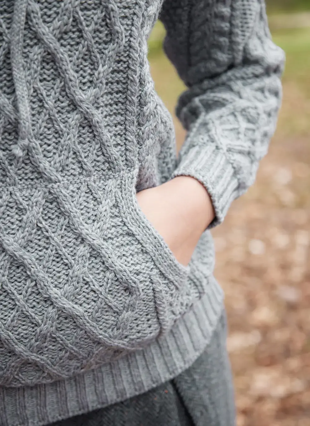 Aine Kangaroo Pocket Aran Sweater