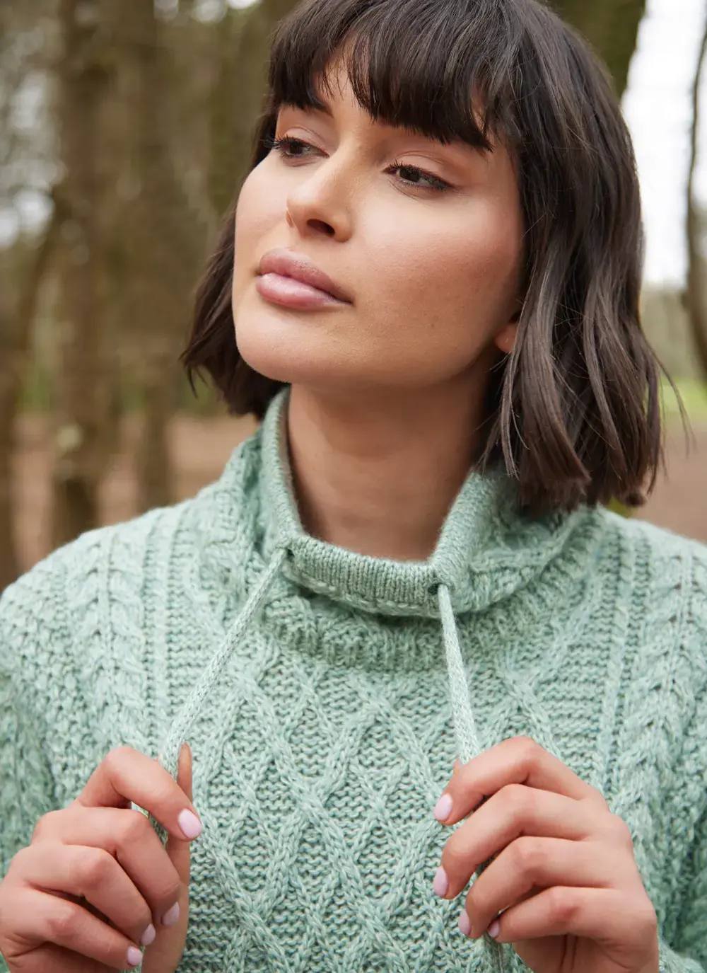 Aine Kangaroo Pocket Aran Sweater