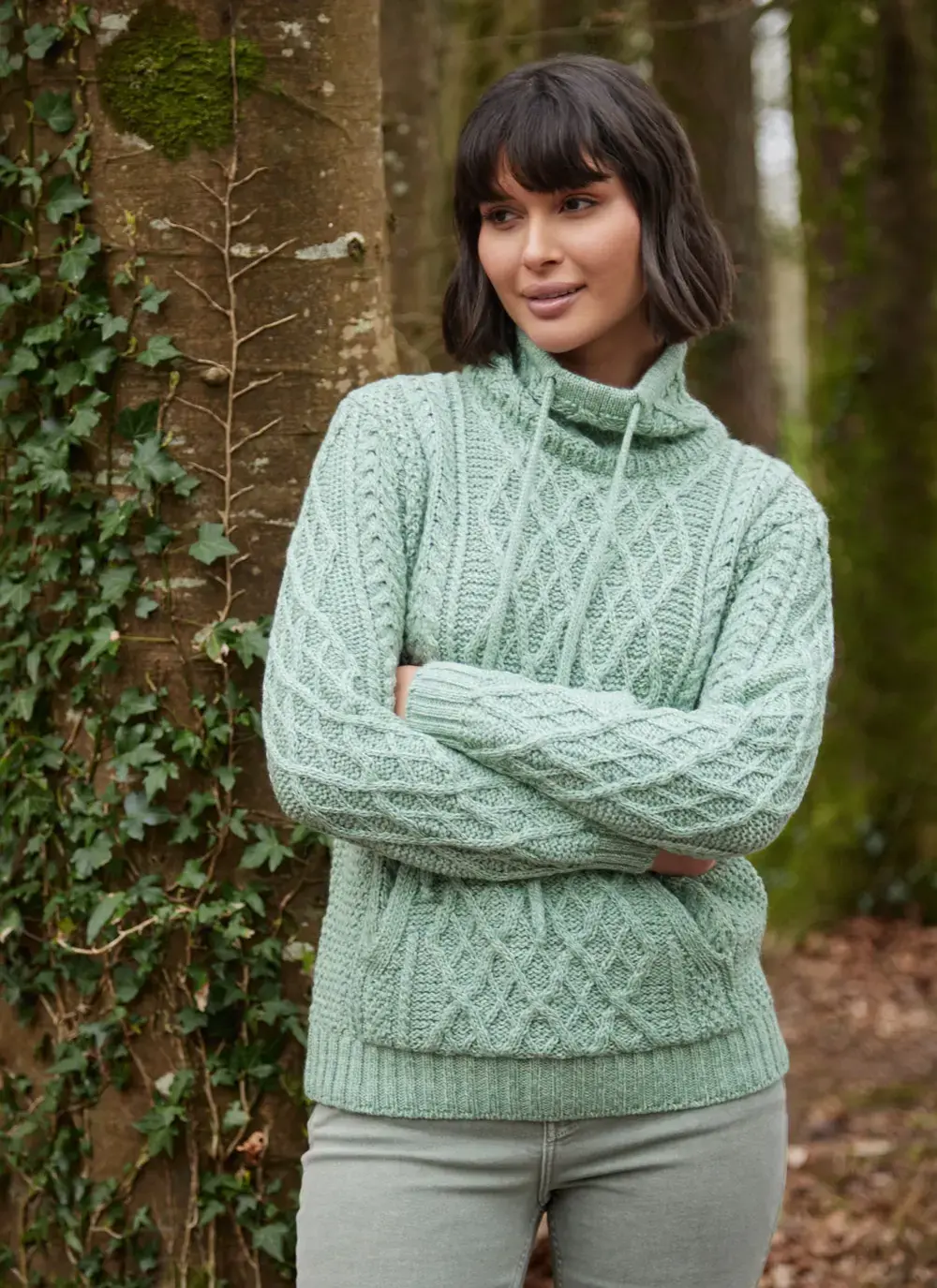 Aine Kangaroo Pocket Aran Sweater