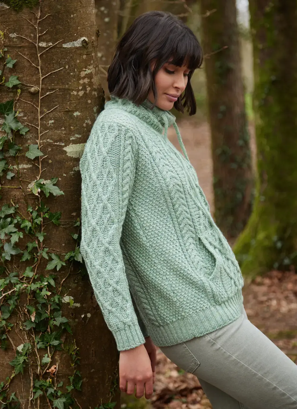 Aine Kangaroo Pocket Aran Sweater