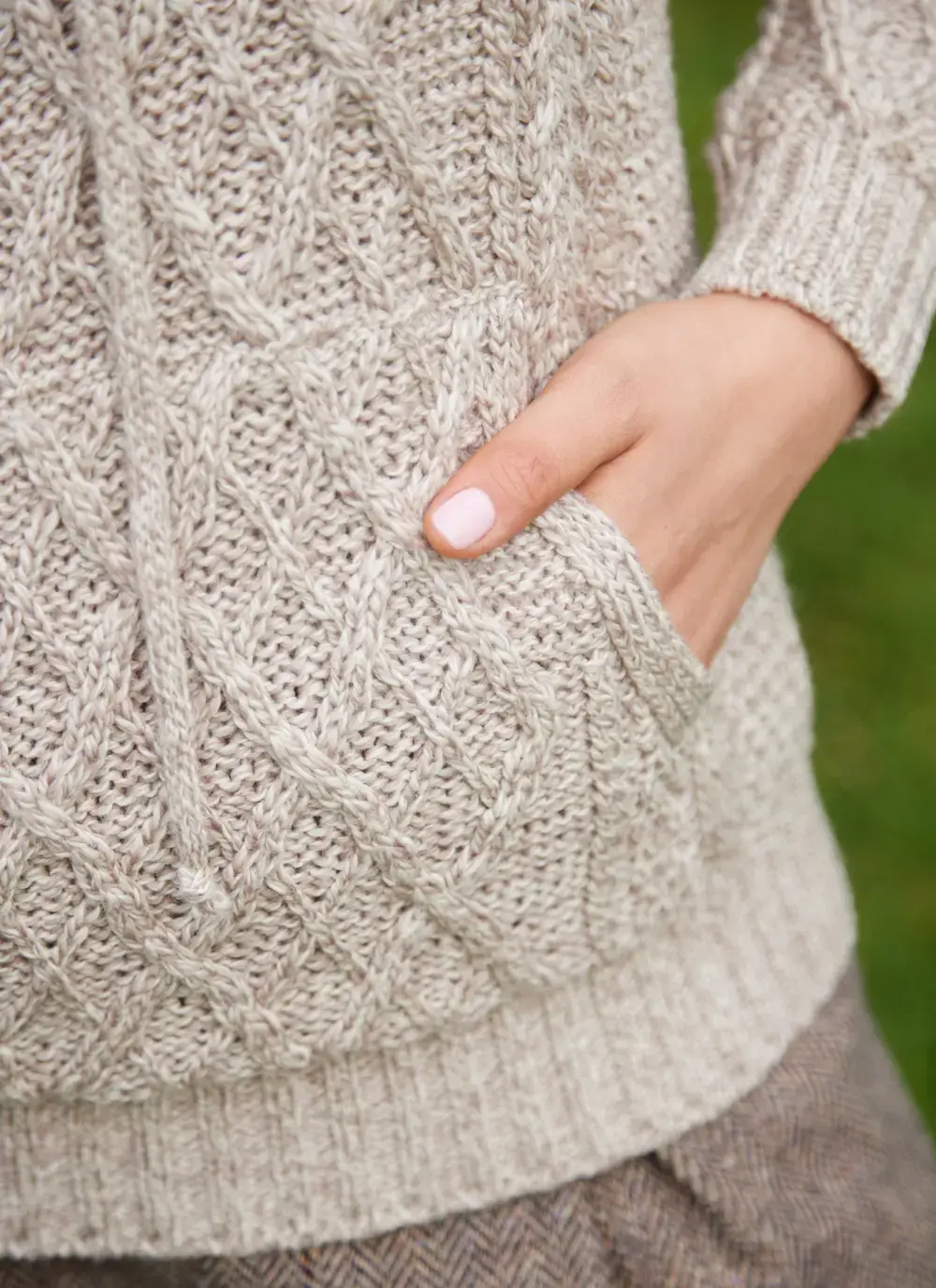 Aine Kangaroo Pocket Aran Sweater