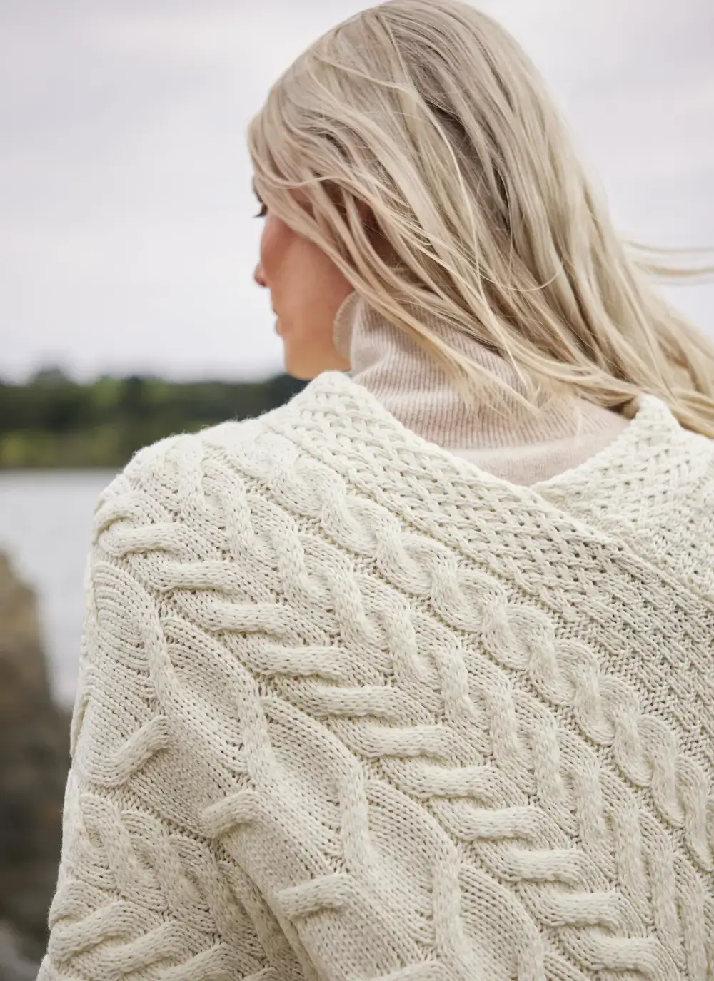 Supersoft Merino Wool Cable Poncho