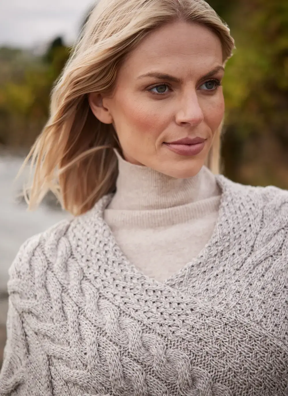 Supersoft Merino Wool Cable Poncho