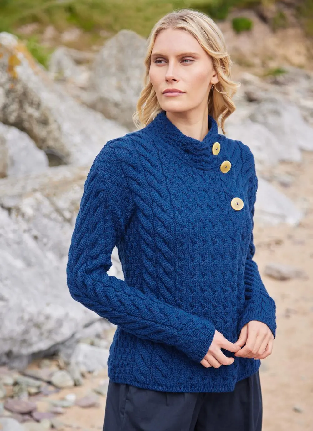 Supersoft Merino Wool Button Neck Cardigan
