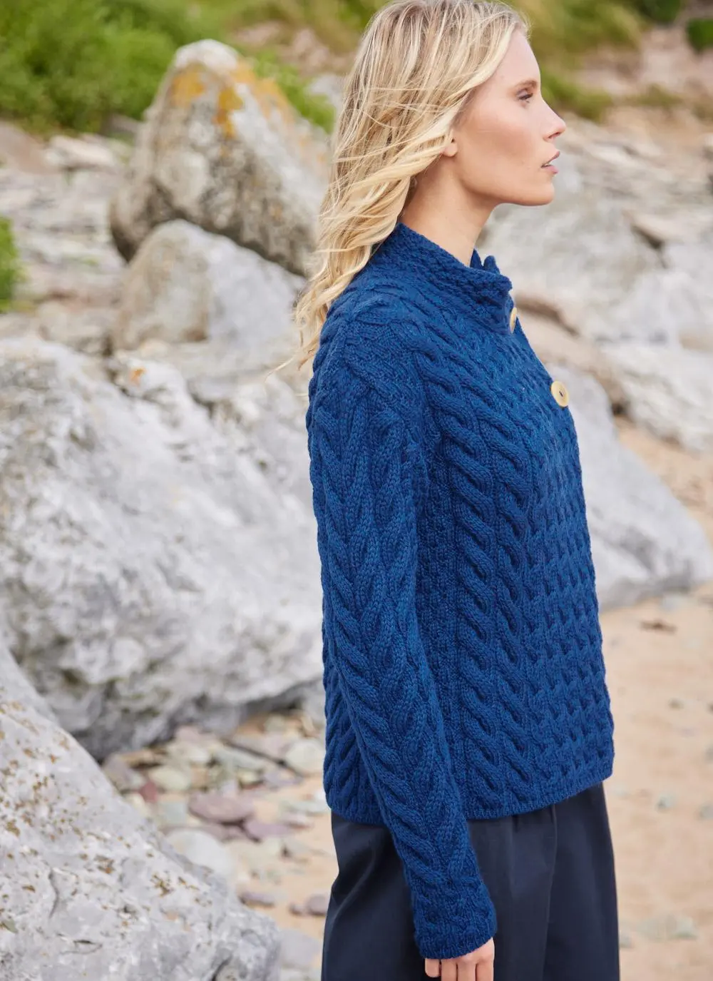 Supersoft Merino Wool Button Neck Cardigan