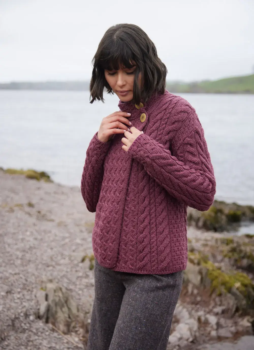 Supersoft Merino Wool Button Neck Cardigan