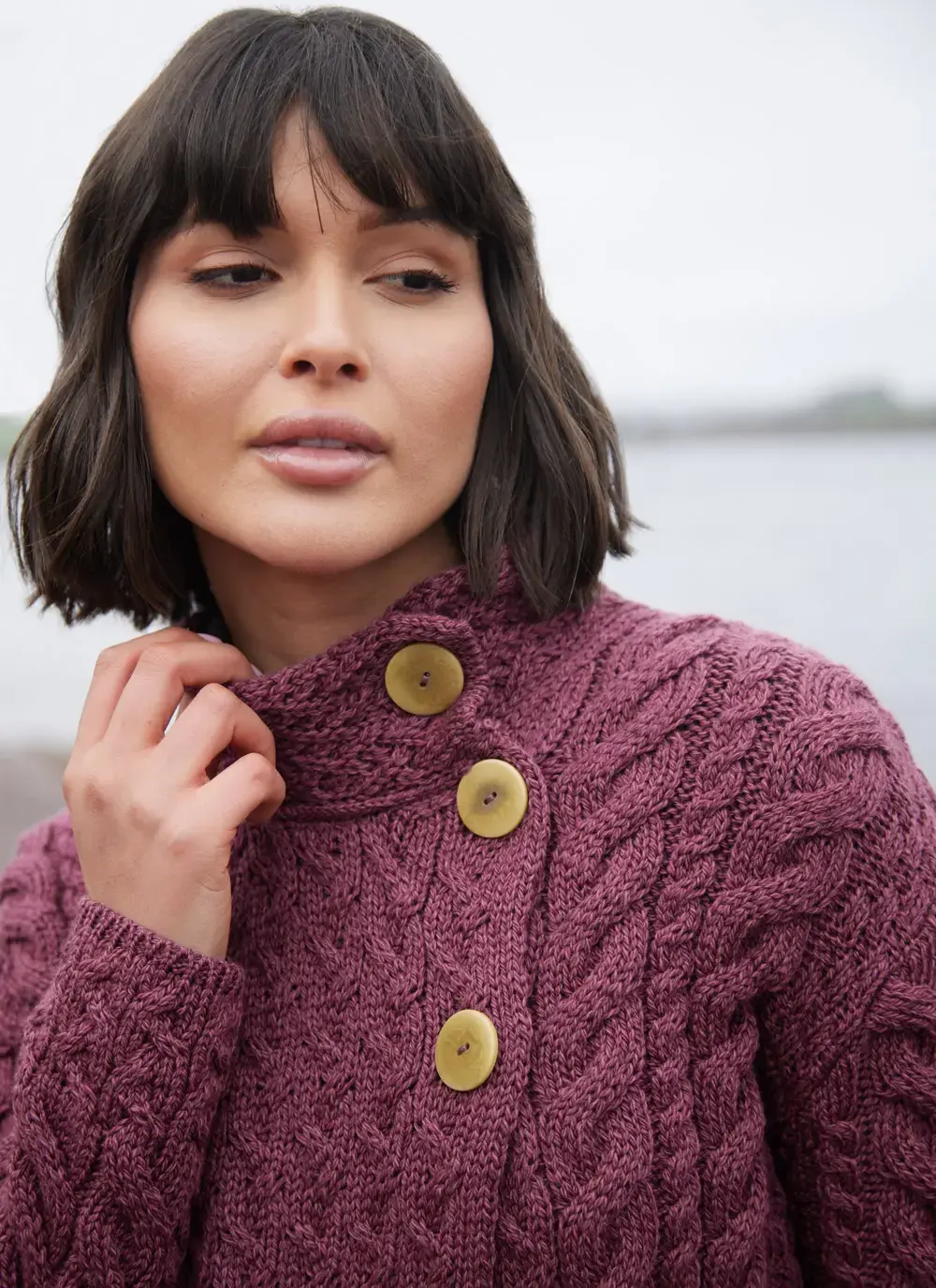 Supersoft Merino Wool Button Neck Cardigan
