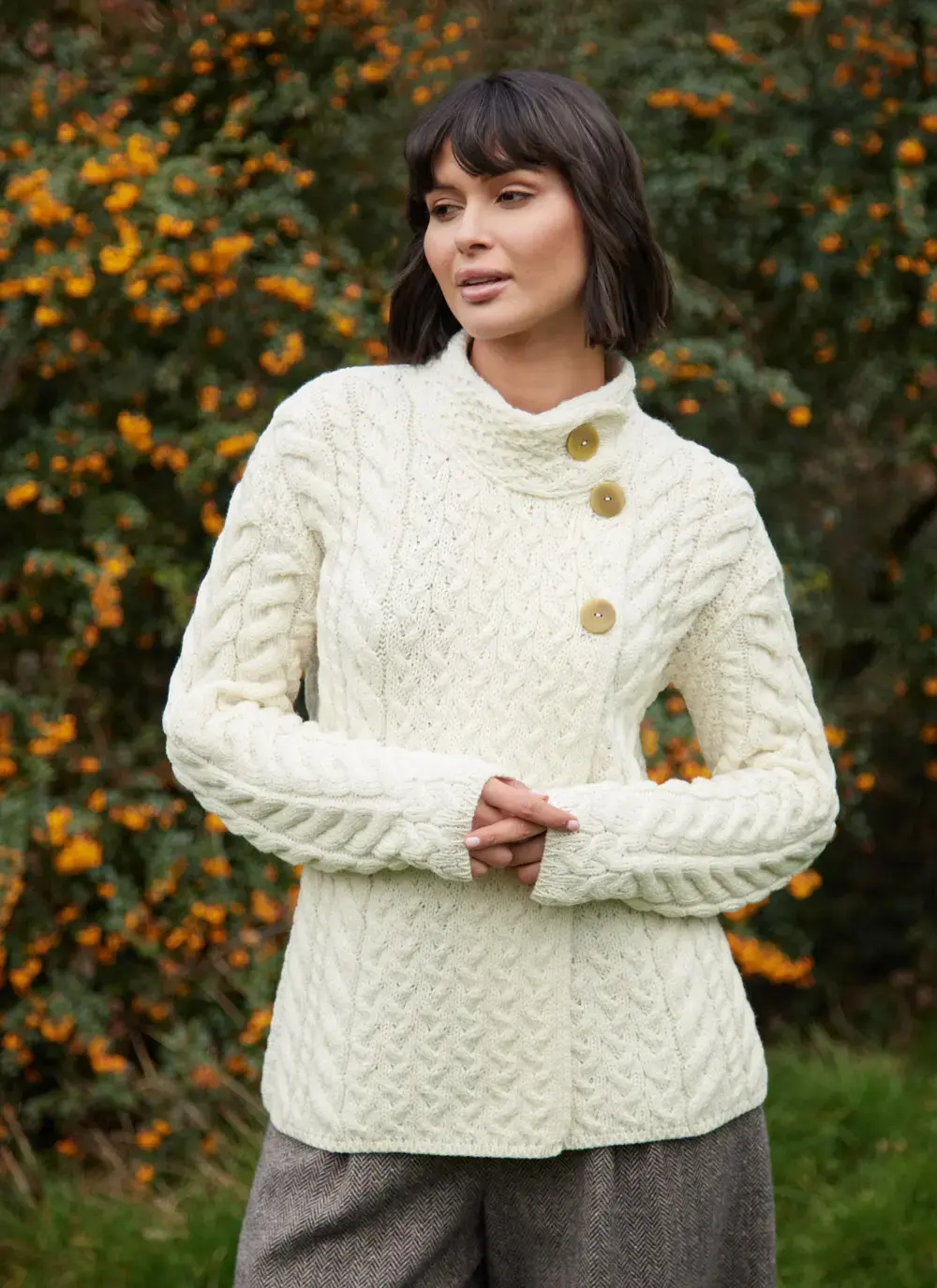 Supersoft Merino Wool Button Neck Cardigan