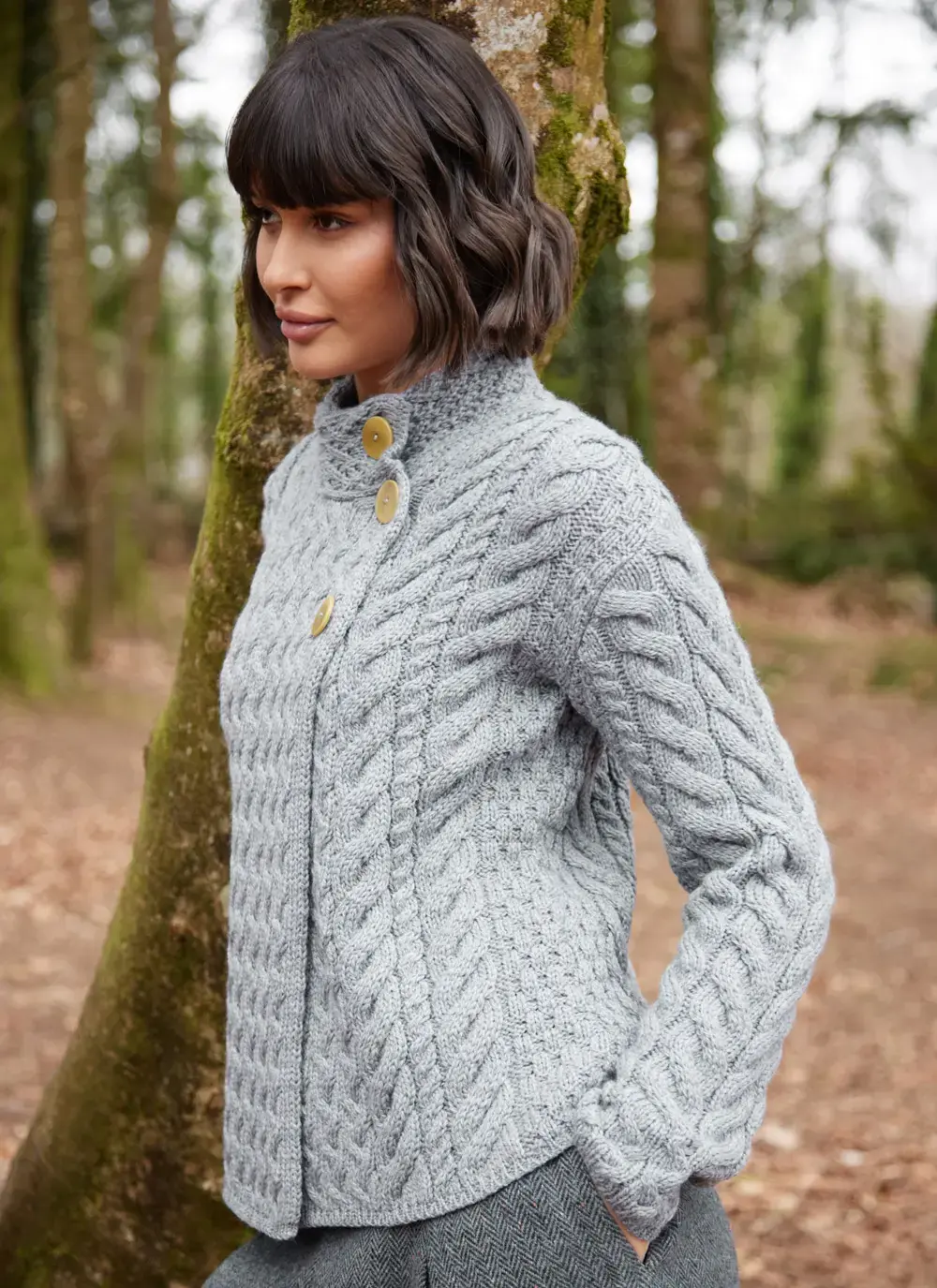 Supersoft Merino Wool Button Neck Cardigan