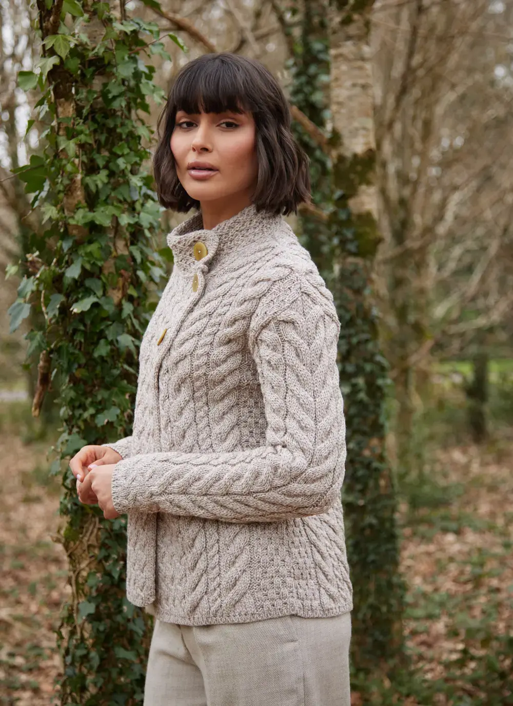 Supersoft Merino Wool Button Neck Cardigan