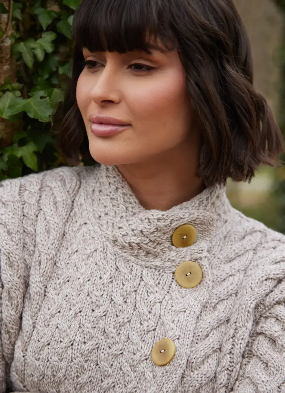Supersoft Merino Wool Button Neck Cardigan