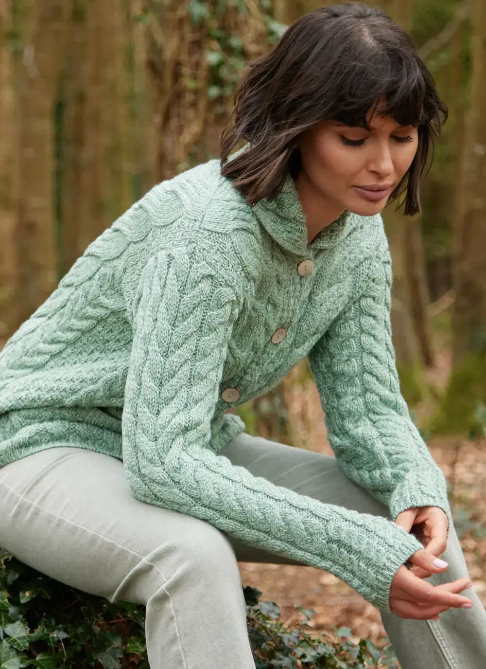 Supersoft Merino Wool Cable Cardigan