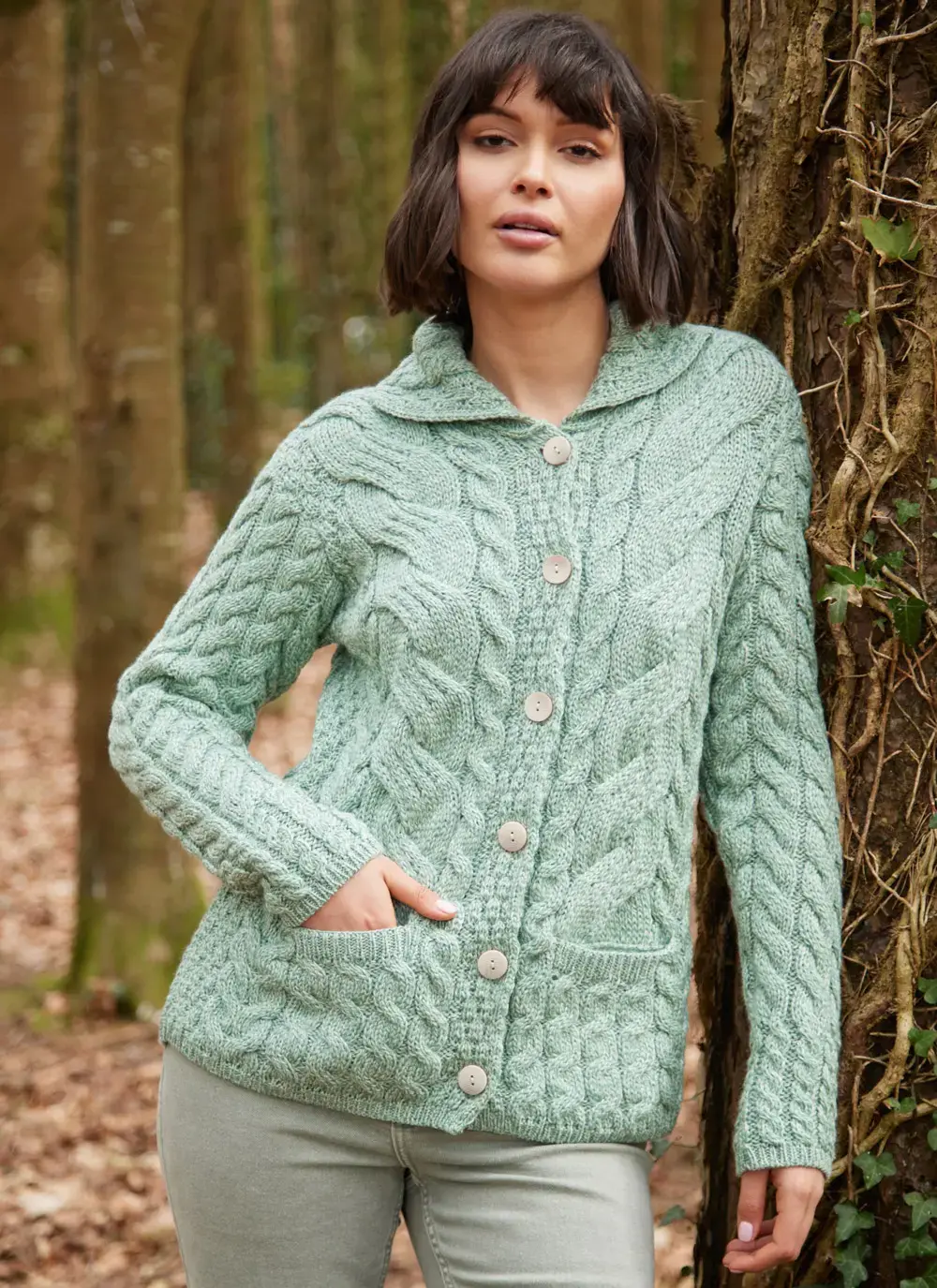 Supersoft Merino Wool Cable Cardigan