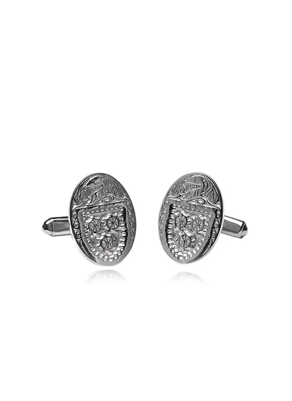 Personalized Oval Family Coat of Arms Cufflinks - Large