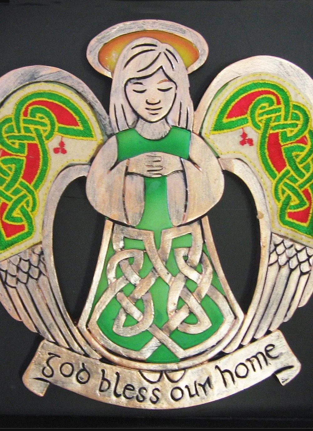 Celtic Threads Bless Our Home Plaque