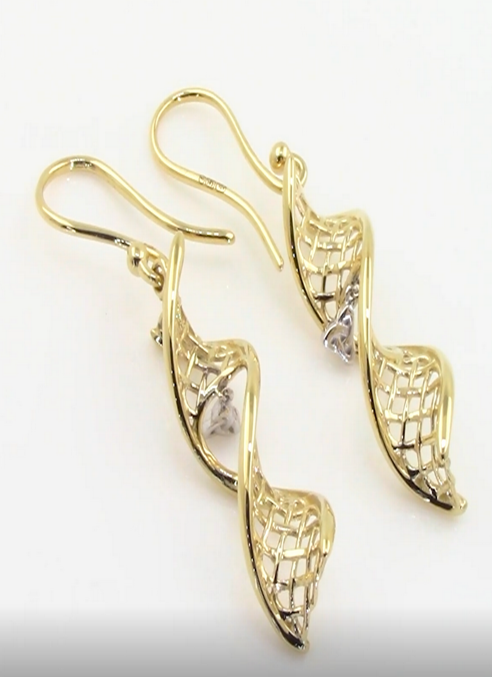 14K Gold Trinity Knot Twist Earrings