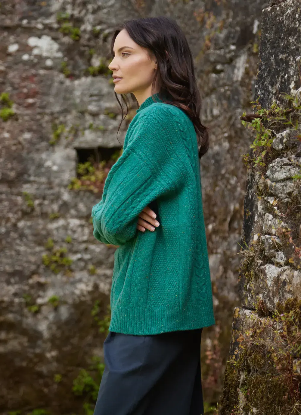 Cara Wool Cashmere Cable Turtleneck