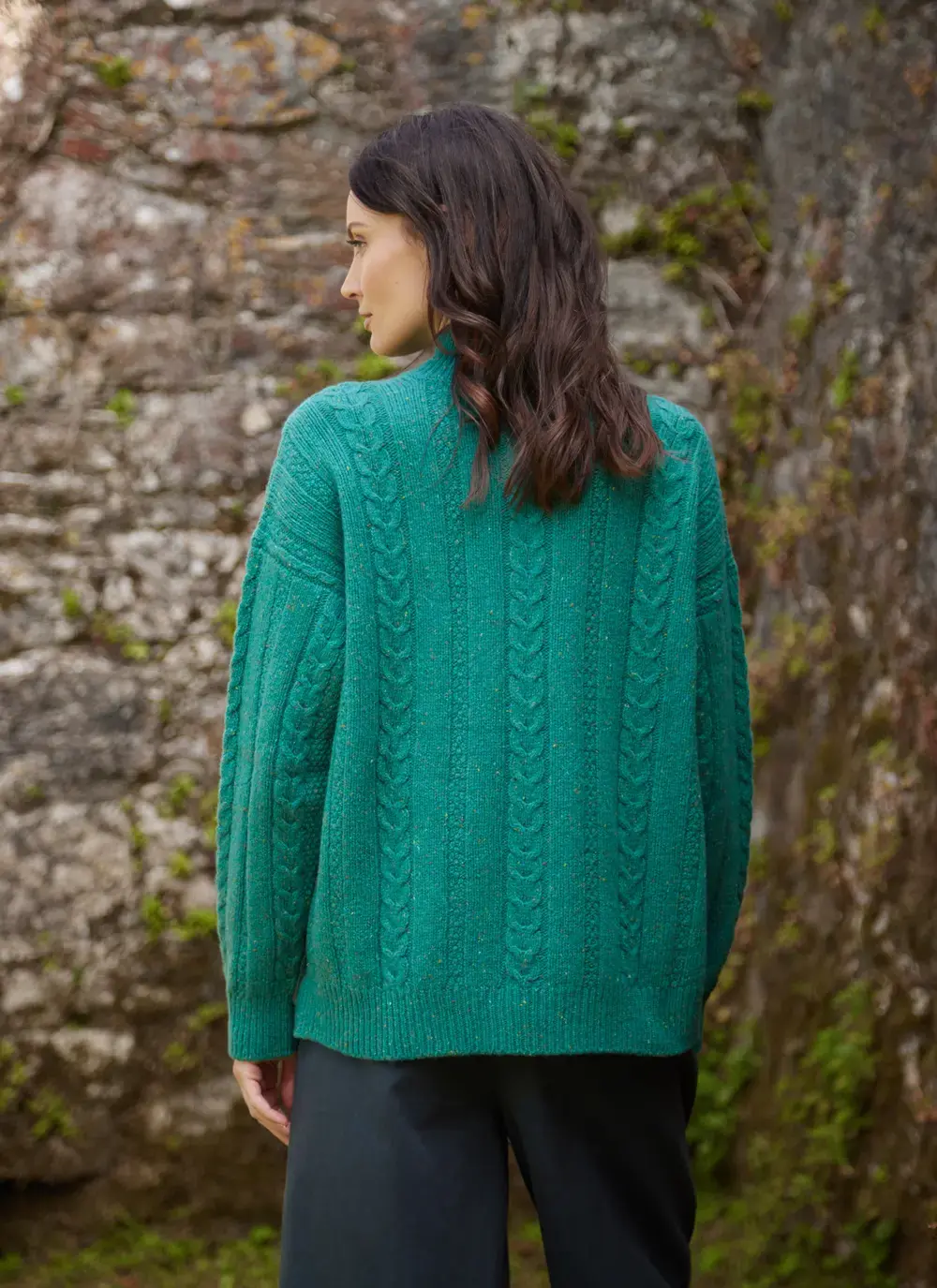 Cara Wool Cashmere Cable Turtleneck