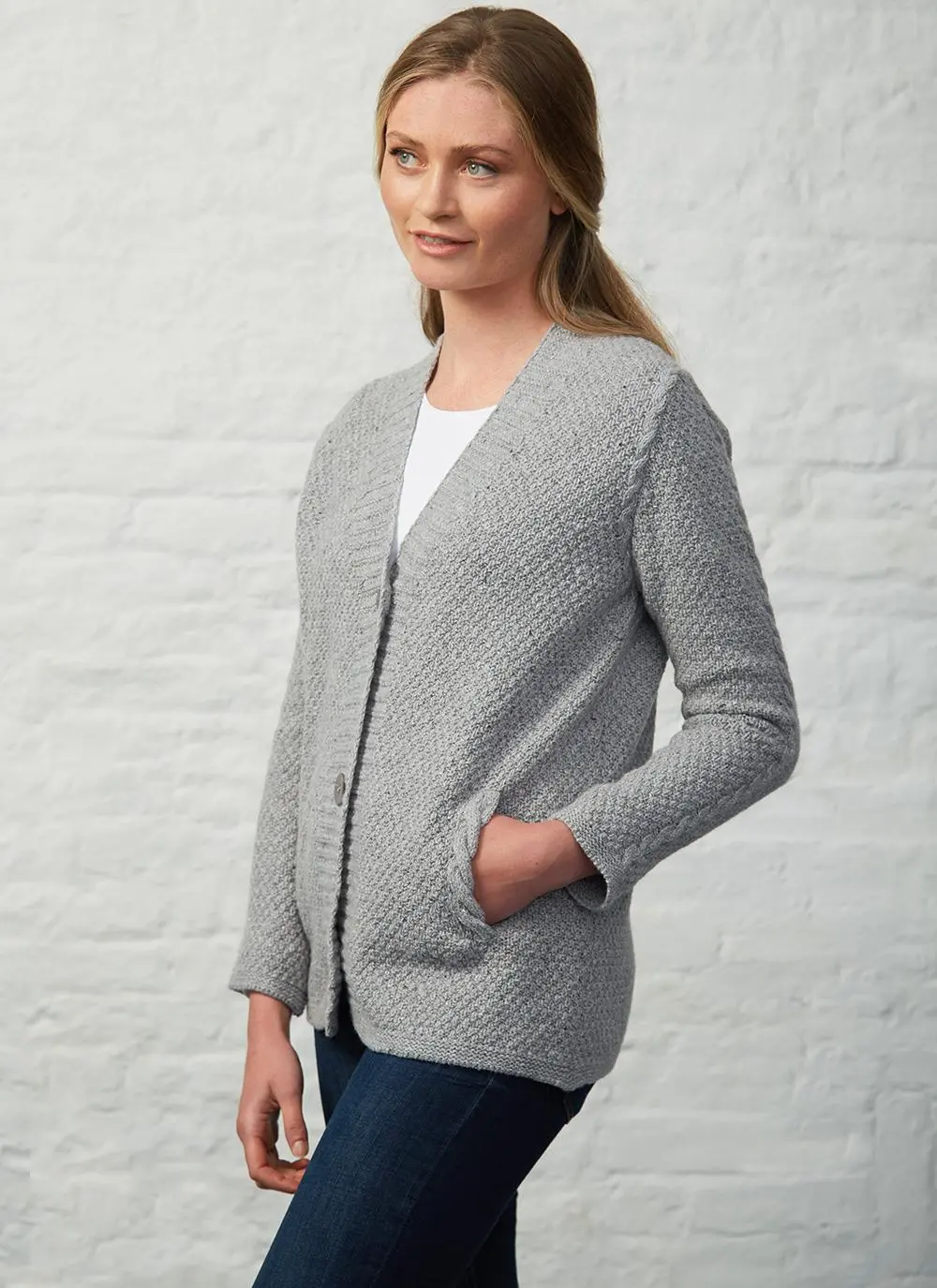 Carlingford Moss Stitch Cable Cardigan