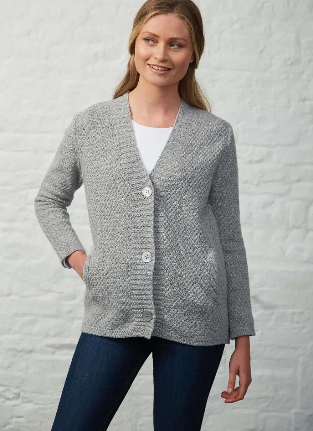 Carlingford Moss Stitch Cable Cardigan