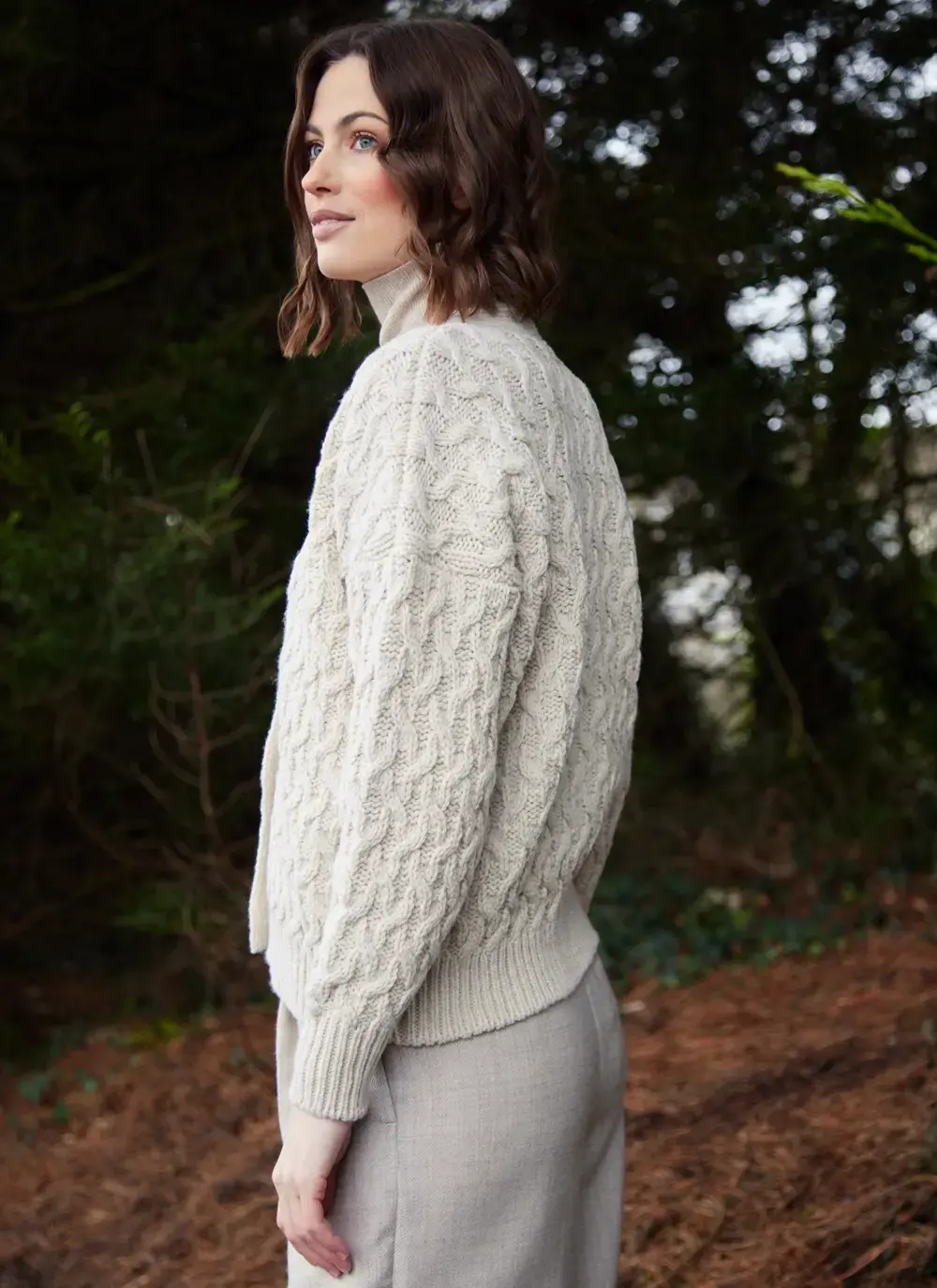Cashmere Wool Aran Cardigan