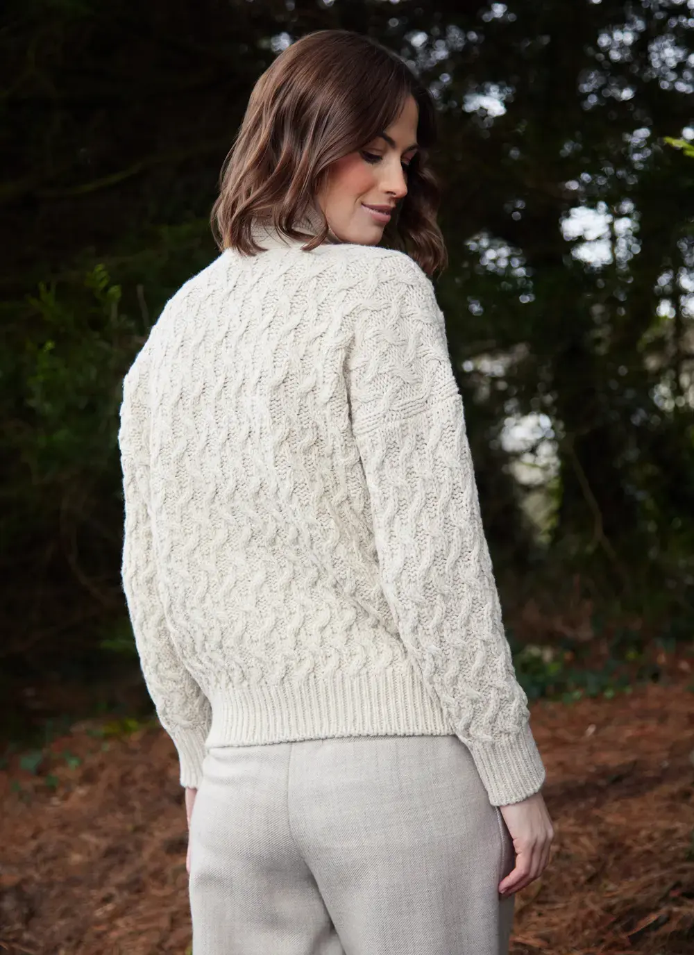 Cashmere Wool Aran Cardigan