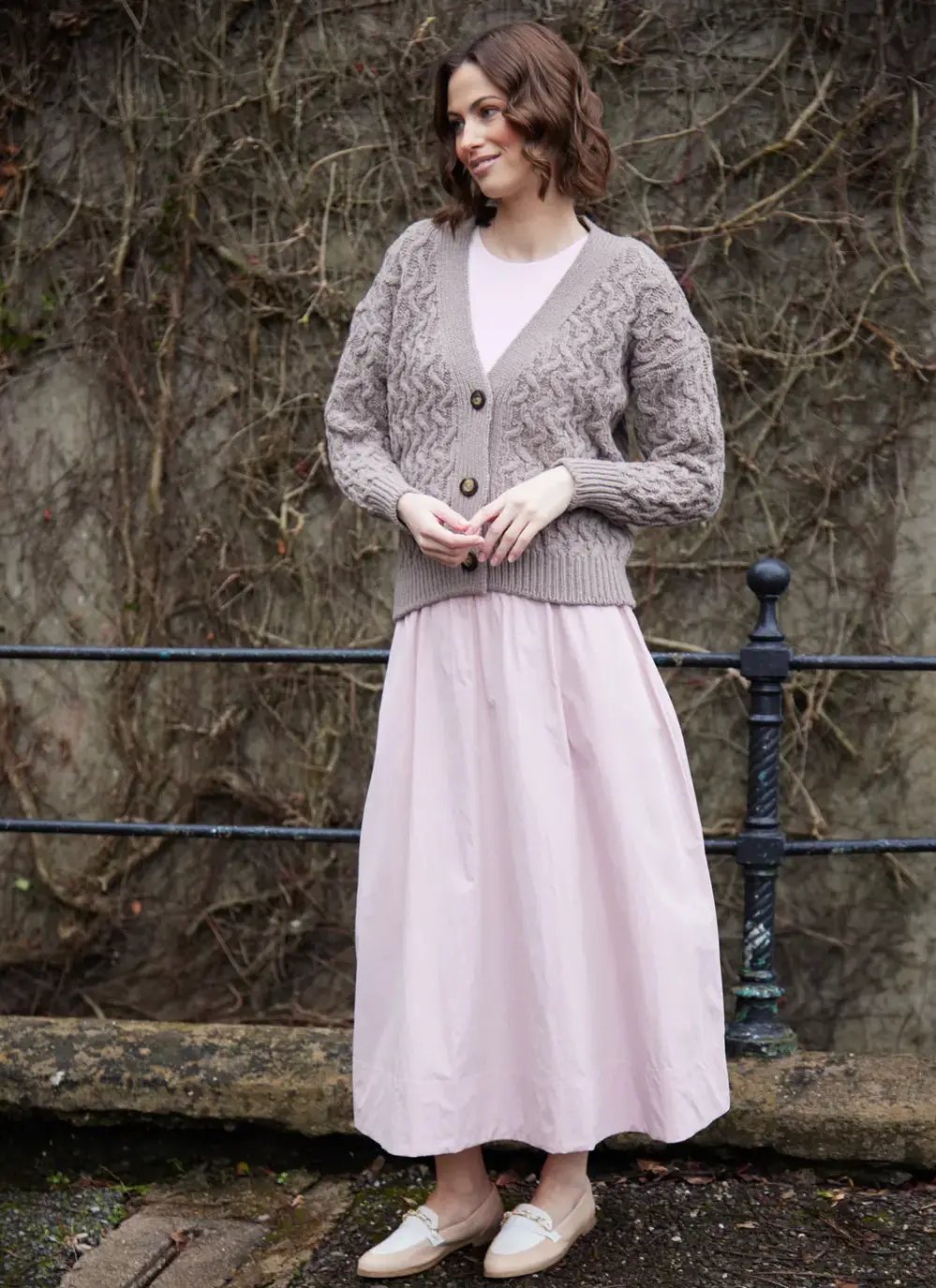Cashmere Wool Aran Cardigan