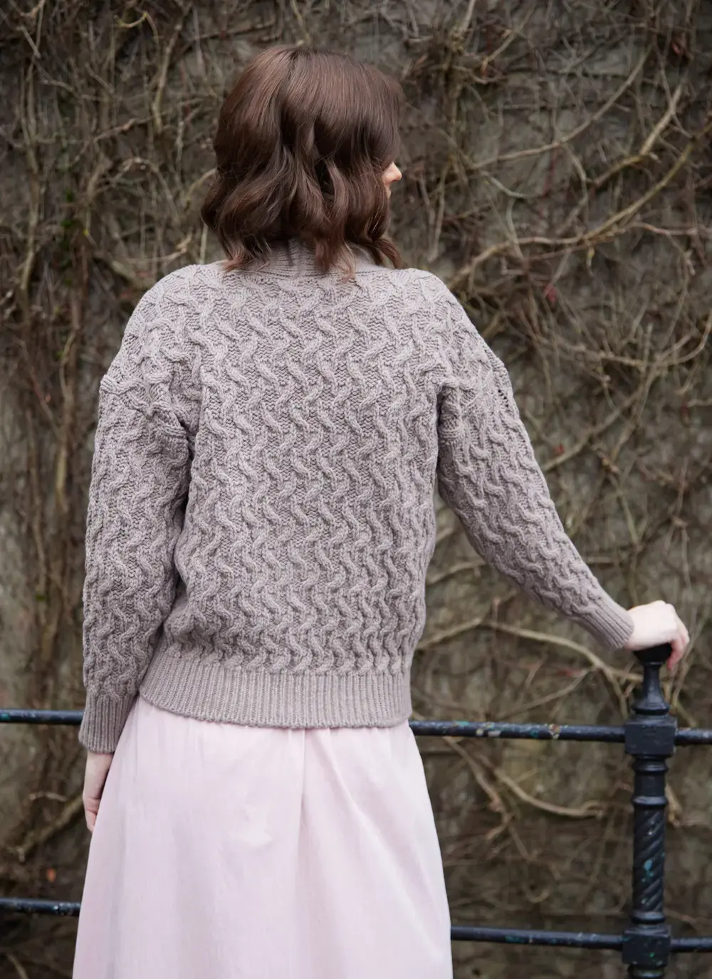 Cashmere Wool Aran Cardigan