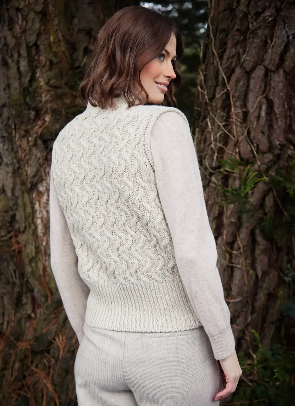 Cashmere Wool Aran Waistcoat
