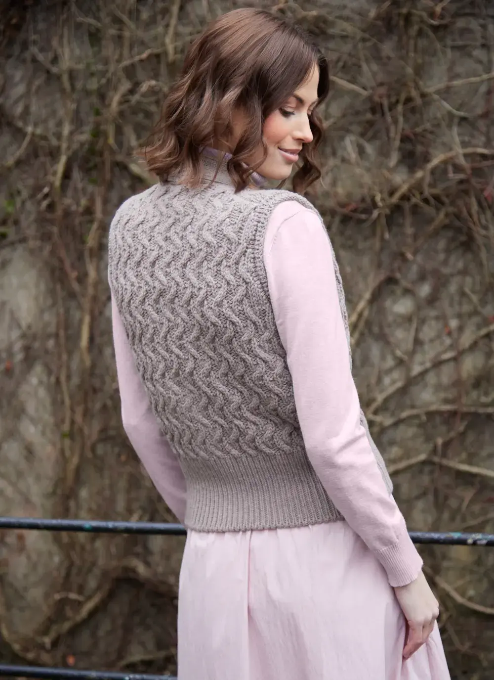 Cashmere Wool Aran Waistcoat