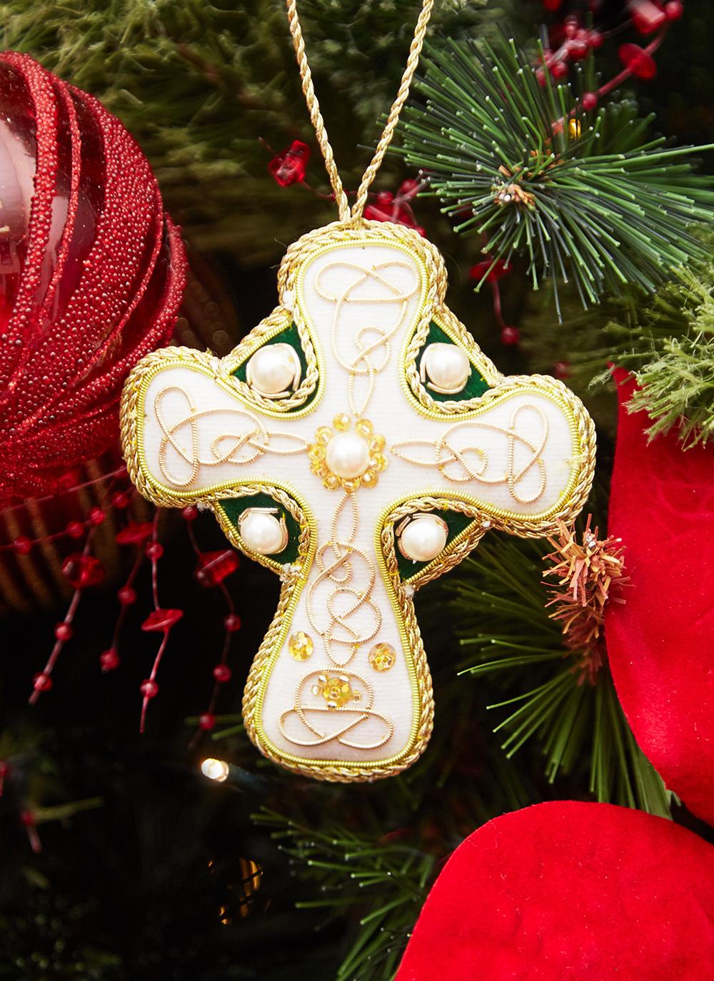 New Irish Celtic Cross Needlework Christmas Tree Ornament  Direct from Ireland