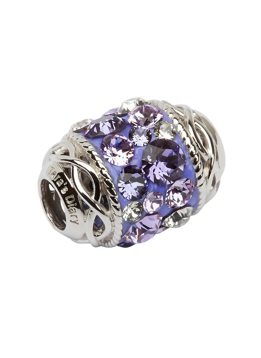 Celtic Knot Bead Embellished With Purple Swarovski Crystals