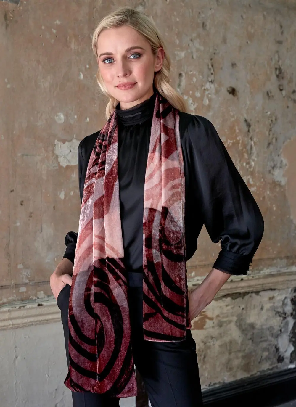 Celtic Swirl Double Velour Scarf - Mocha
