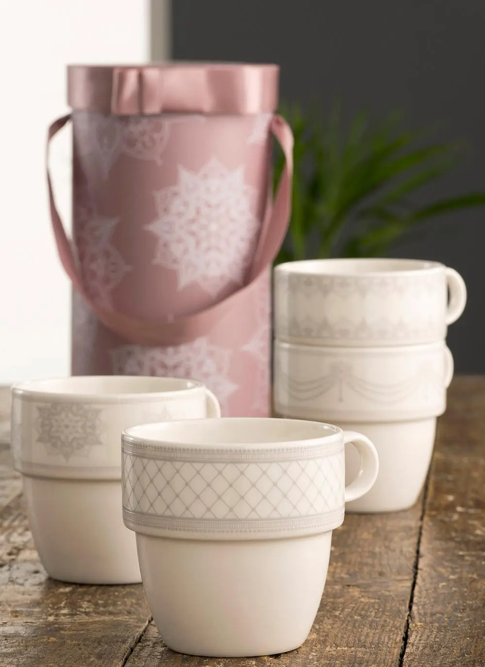 Charbagh Stacking Mugs Set of 4