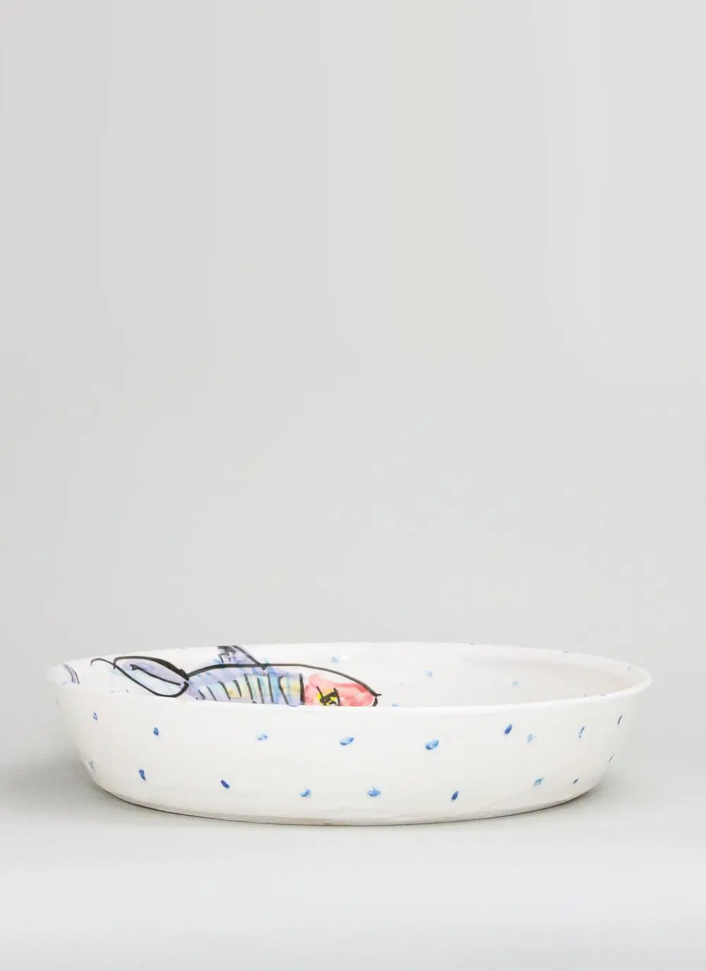 Mackerel Large Flat Bowl