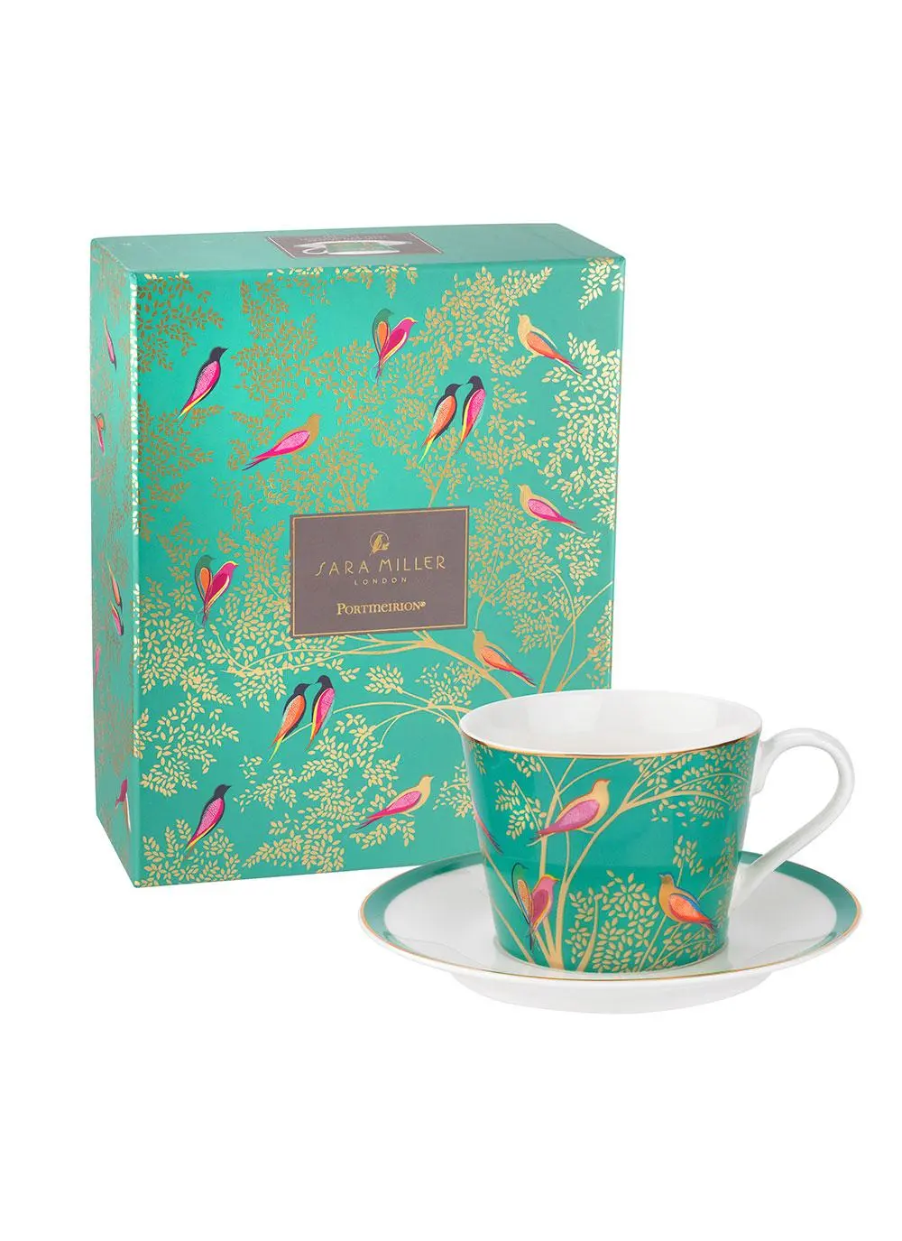 Sara Miller Chelsea Teacup & Saucer in Green