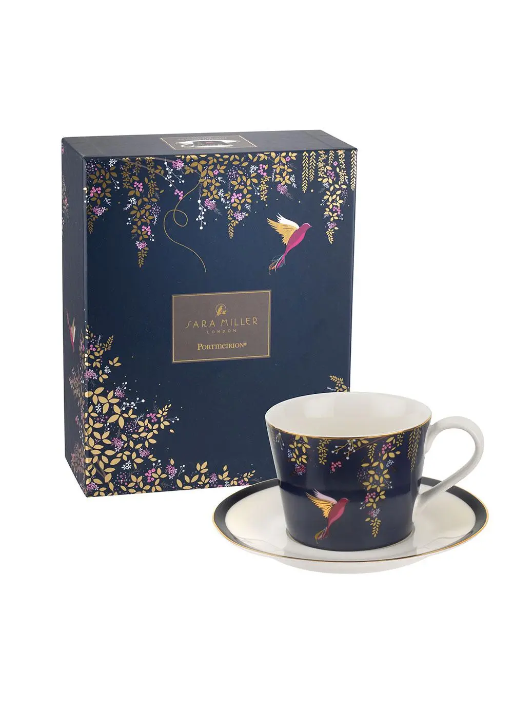 Sara Miller Chelsea Teacup & Saucer in Navy