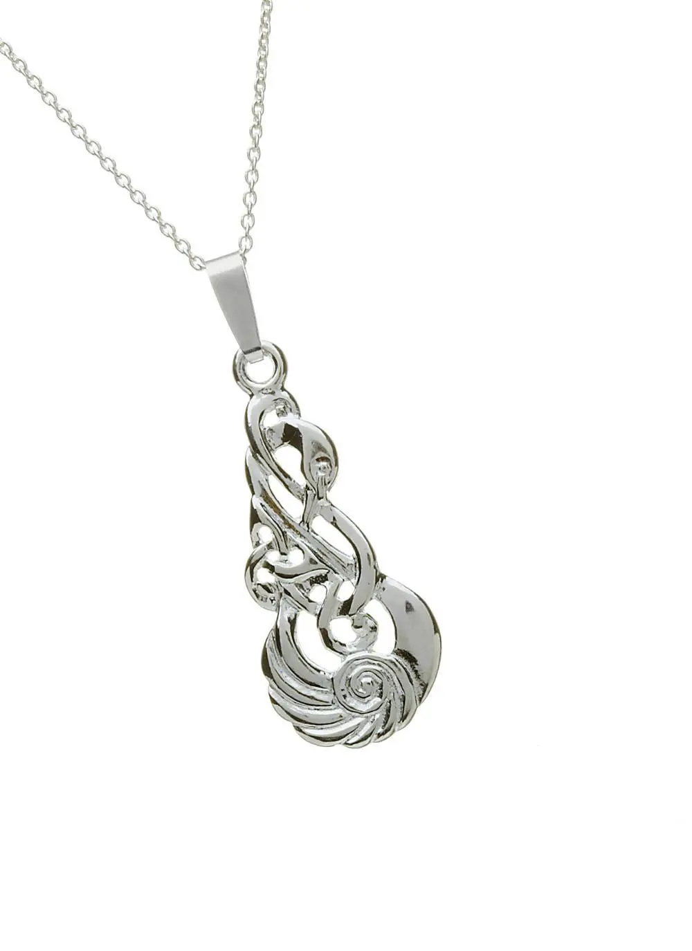 Children of Lir Sterling Silver Drop Pendant 