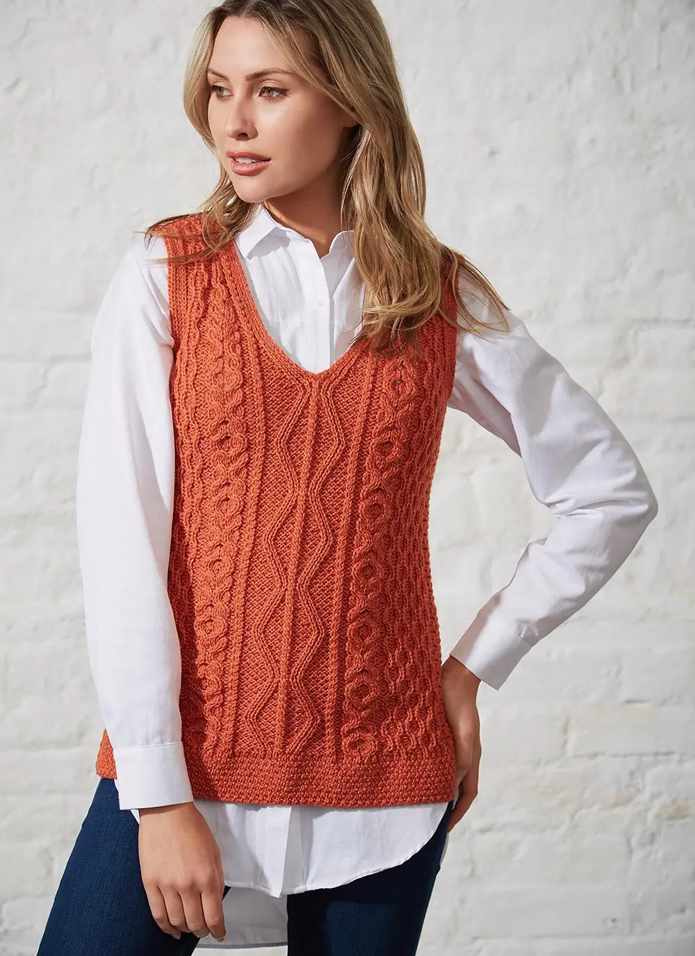 Ciara Aran Wool Slipover