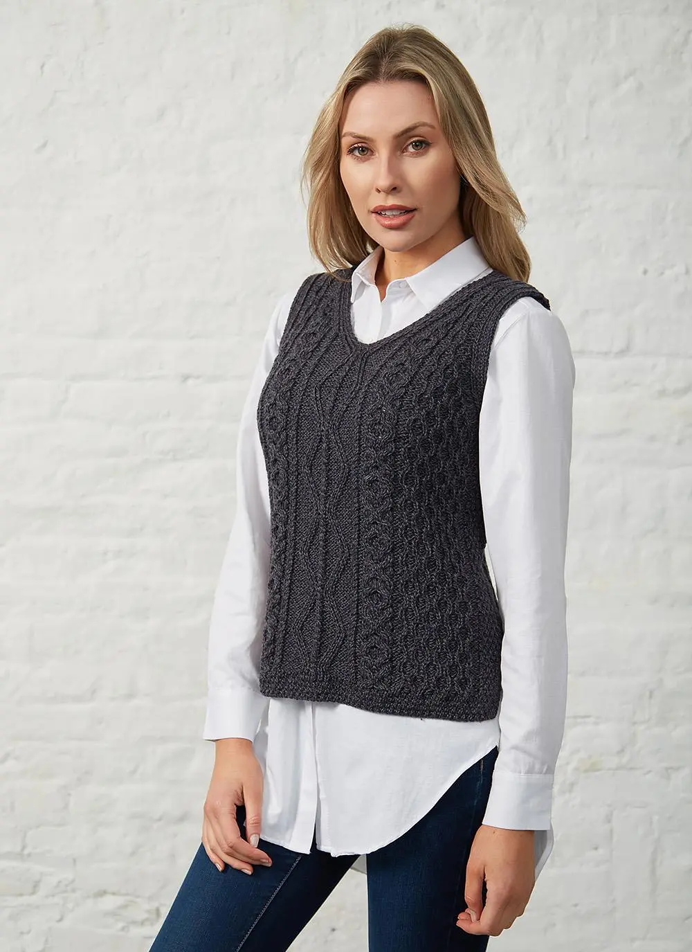Ciara Aran Wool Slipover