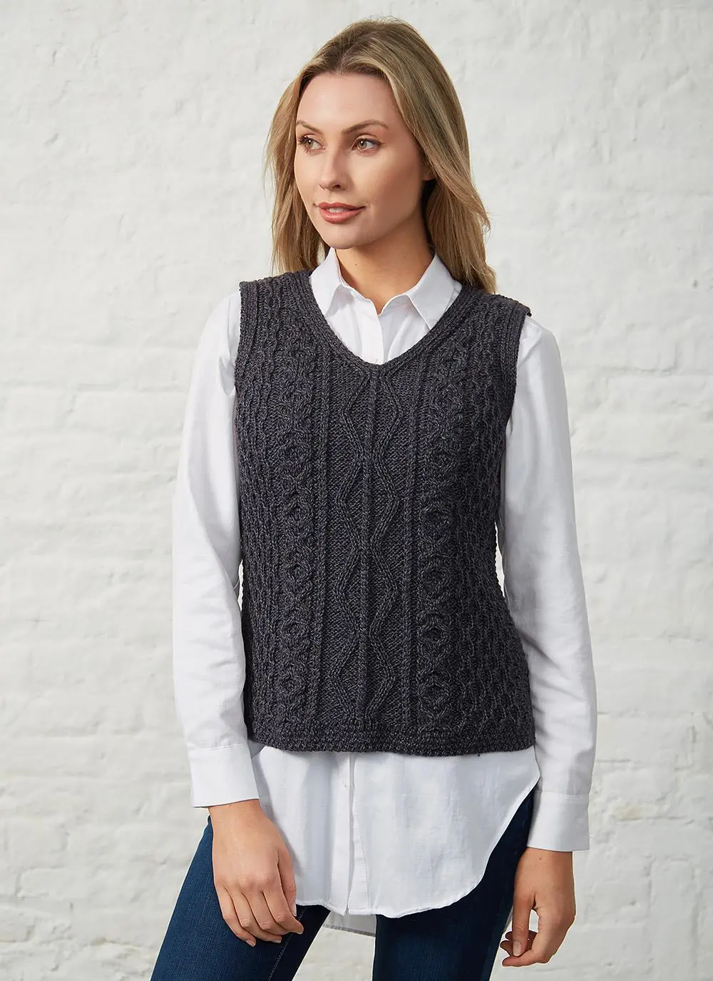 Ciara Aran Wool Slipover