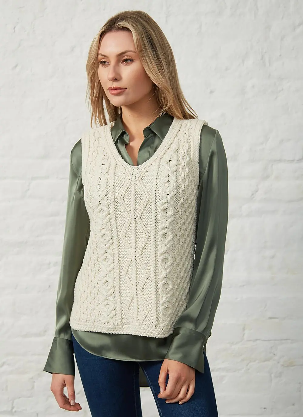 Ciara Aran Wool Slipover