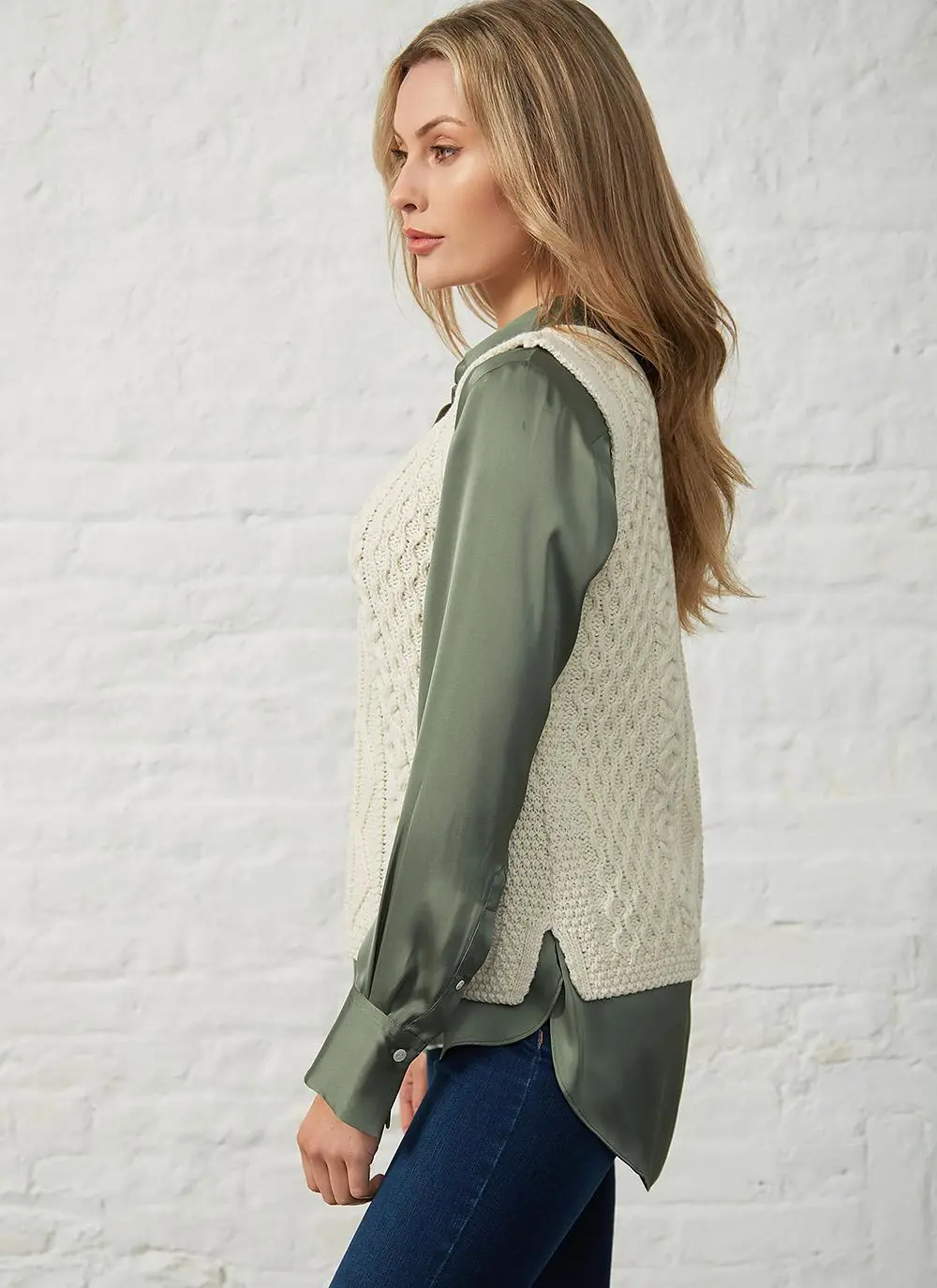 Ciara Aran Wool Slipover