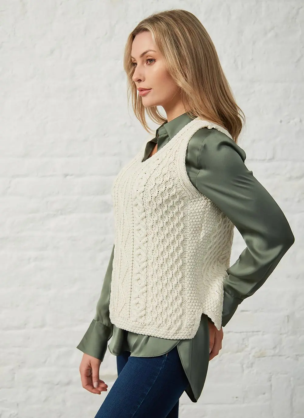 Ciara Aran Wool Slipover