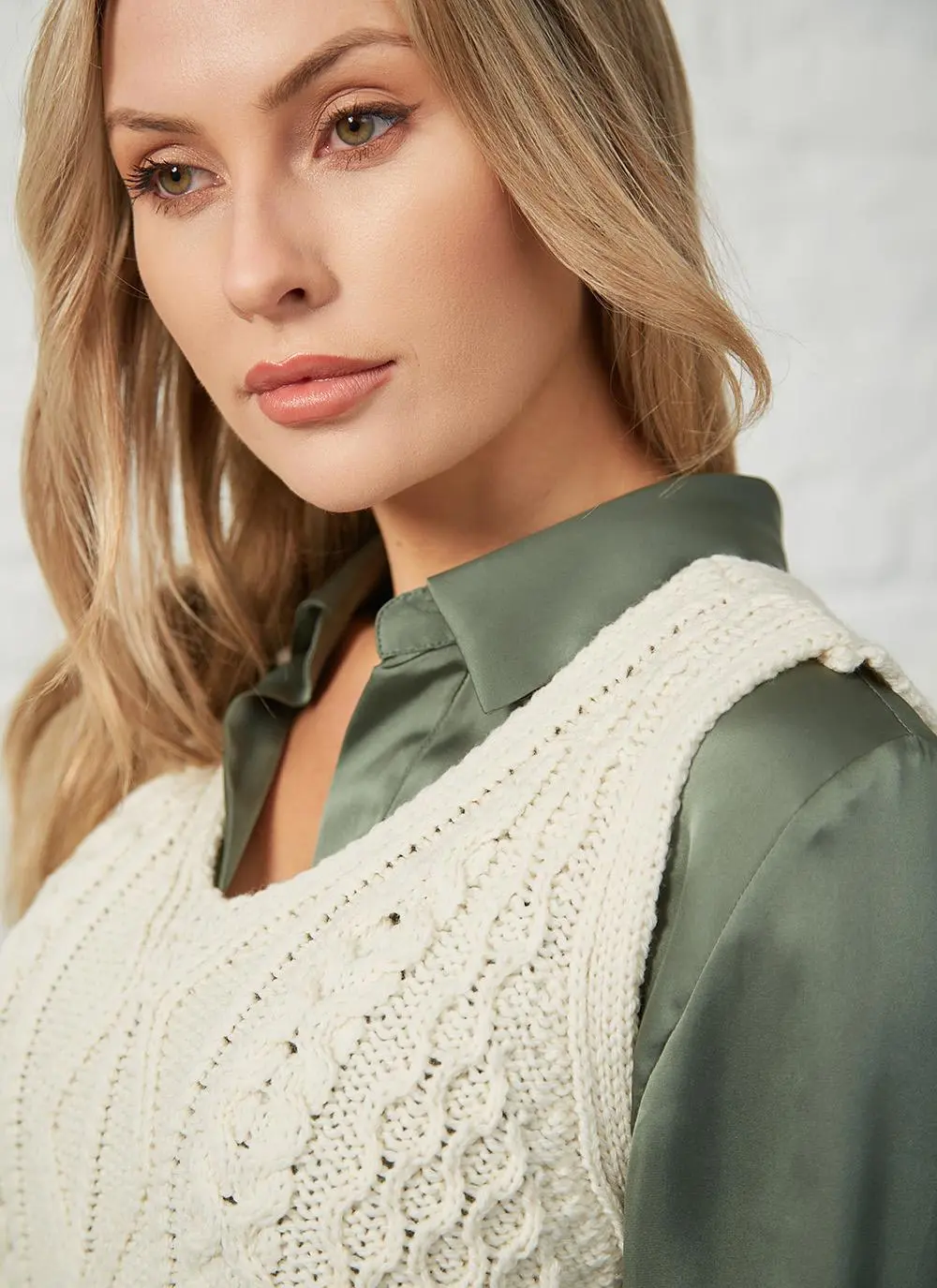 Ciara Aran Wool Slipover