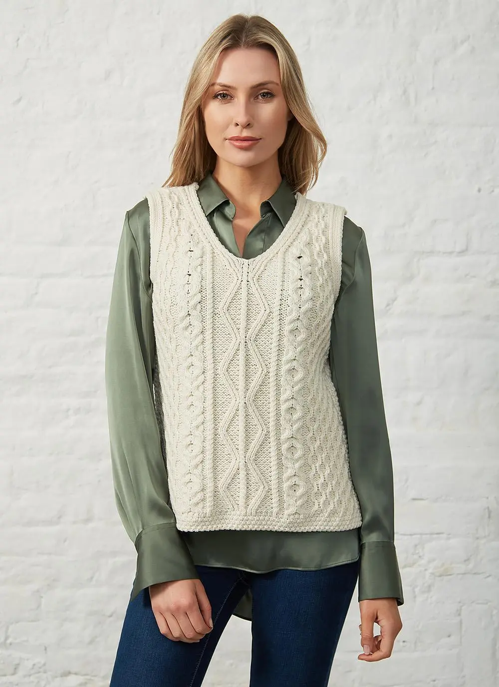 Ciara Aran Wool Slipover
