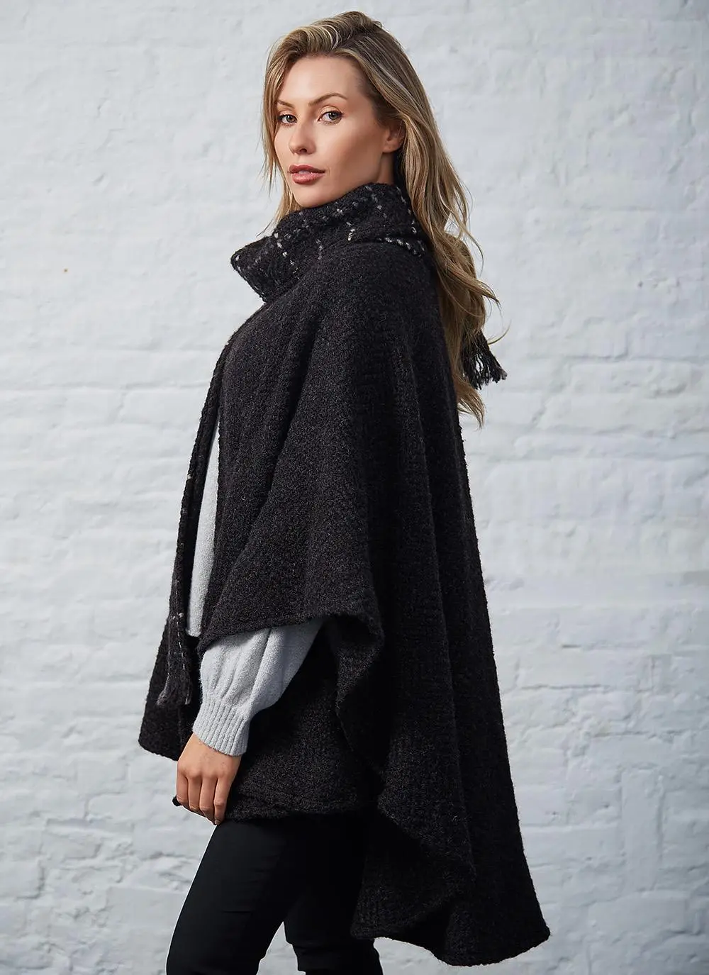 Ciara Oak Check Cape