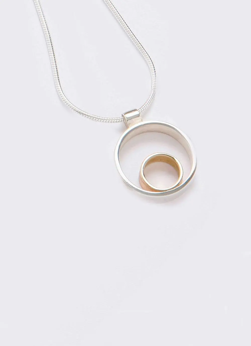 Circles Small Gold and Silver Pendant